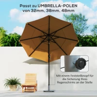 Outsunny Sonnenschirmständer aus Metall 18,5 kg Schirmständer mit Rollen, Quadratisch Schirmhalter für Sonnenschirm 32/38/48mm(m-4)