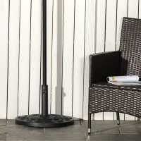 Outsunny Halfronde Parasolvoet, 9 kg, Bloemendesign, HDPE/Cement, voor Parasolstokken Ø35/38/48 mm(m-9)
