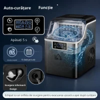HOMCOM Mașină de Gheață 20kg în 24 de Ore, 24 Cuburi în 14-18 Minute și Sistem Auto-curățare, Neagră(m-4)