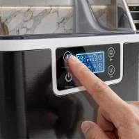 HOMCOM Mașină de Gheață 20kg în 24 de Ore, 24 Cuburi în 14-18 Minute și Sistem Auto-curățare, Neagră(m-15)