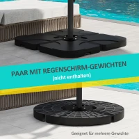 Outsunny Parasolvoet Parasolstandaard Kruisvoet, weerbestendig, 100 x 100 x 75 cm, Zwart(m-5)
