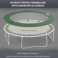 HOMCOM Invelis Bord de Protectie pentru Trambulina Elastica Gradina din PVC(m-5)