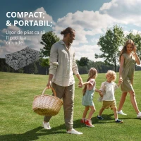 Outsunny Covor Exterior 1,8×2,75 m – Reversibil & Impermeabil, Plastic Paie(m-6)