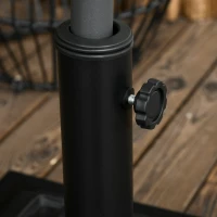 Outsunny Parasolvoet 12 kg, voor stangen Ø32, 38, 48 mm, weerbestendig, harsbehuizing, zwart(m-9)