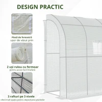 Outsunny 7' x 3' x 7' Outdoor Walk-In Greenhouse, Plant Nursery with Roll-up Windows, PE Cover, and 3 Wire Shelves, White(m-5)