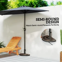 Outsunny Halfronde zonneschermstandaard zonneschermvoet schermvoet hars 50 x 31 x 32 cm 9 kg(m-5)