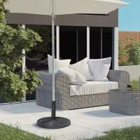 Outsunny Sonnenschirmständer aus Beton, Schirmständer mit Stahlrohr, Rund Schirmhalter, für Balkon, Terasse, Garten, Schwarz(m-2)