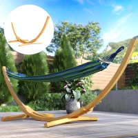 Outsunny Support pied de hamac structure robuste en bois de pin charge max. 120 Kg dim. 325L x 120l x 118H cm bois naturel(m-10)
