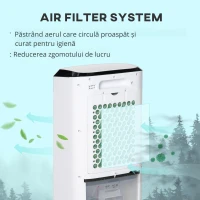 HOMCOM Răcitor 4 în 1 de 10L cu Umidificator, Timer 8h și Telecomandă, 38.2x31.6x76 cm, din ABS, Alb și Negru(m-7)