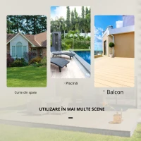 Outsunny Set Mobilier pentru Grădină din Poly Ratan 3buc Set Masă și 2 Scaune pentru Grădină Pliabile Negru(m-4)