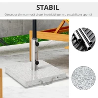 Outsunny Suport Baza Pentru Umbrela de Gradina in Marmura 25kg, 40x40x38cm(m-7)