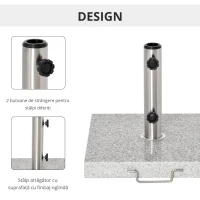 Outsunny Suport Baza Pentru Umbrela de Gradina in Marmura 25kg, 40x40x38cm(m-4)