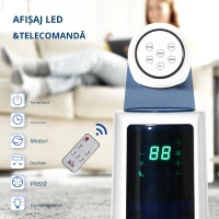 HOMCOM Ventilator turn 50W cu 3 moduri și 3 viteze, timer de 12h, din ABS, Ø32x118,2 cm, alb(m-4)