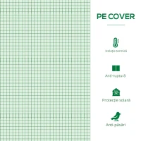 Outsunny Sera de gradina din PE si otel cu 4 carlige, 2 ferestre laterale si copertina superioara ranforsata, 200x77x148-169 cm(m-7)