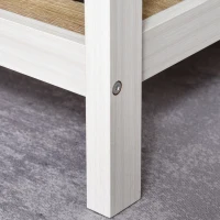 HOMCOM Scrivania per Computer Multimediale con 2 Ripiani Laterali, in MDF E1, 110x48x76 cm, Rovere Chiaro e Bianco(m-4)