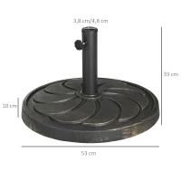 Outsunny Parasolvoet Parasolhouder, weerbestendig, Ø53 x 33H cm, Zwart(m-3)