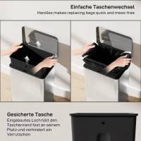 HOMCOM Mülleimer 20 L Treteimer mit Softclose-Deckel, Pedal, abnehmbar Inneneimer Silber, 34,2 x 30,6 x 44,2 cm(m-7)