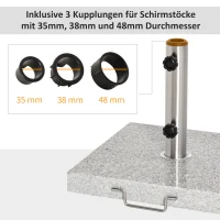 Outsunny Zonneschermstandaard zonneschermvoet parasolvoet 28 kg voor stang ∅3,4 / ∅3,8 / ∅4,8 cm(m-6)