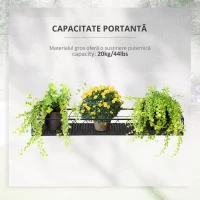 Jardiniera de Exterior Outsunny cu Carlige pentru Balustrada, Suport Ghivece pentru Balcon si Terasa din Metal(m-6)