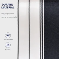 Outsunny Perdea Soare Rulanta de Perete Manuala cu Dungi , Albastr si alb, 2.5x2m(m-7)