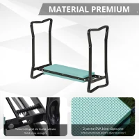 Outsunny Scaun de Ingenuncheat pentru Gradinarit Pliabil in Otel cu Perna in Spuma 58x28x49cm(m-5)