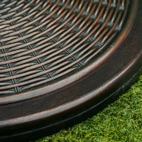 Outsunny Parasolvoet van Cement 14kg Rond met Rotanlook voor Parasol 35mm/38mm/48mm Diameter(m-8)