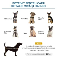 PawHut Pat pentru Câini Ridicat cu Șezut Respirabil, din Oțel și Țesătură, 61x46x18 cm, Albastru Închis și Negru(m-8)