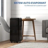 HOMCOM Aer condiționat portabil de 950W cu 5 moduri și 3 viteze, din plastic ABS și oțel, 33x28x70,4 cm, negru(m-9)