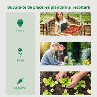 Outsunny Sera de gradina din PE si otel cu 4 carlige, 2 ferestre laterale si copertina superioara ranforsata, 200x77x148-169 cm(m-5)