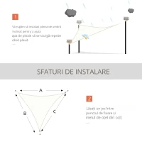 Outsunny Cort Parasolar Triunghiular, Crem, 6x6x6m(m-5)