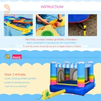 Outsunny Castel Gonflabil pentru Copii cu Trambulina si Piscina Pompa Inclusa(m-5)