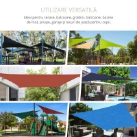 Outsunny Cort Parasolar Triunghiular, Crem, 6x6x6m(m-4)