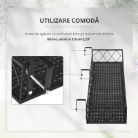 Jardiniera de Exterior Outsunny cu Carlige pentru Balustrada, Suport Ghivece pentru Balcon si Terasa din Metal(m-5)