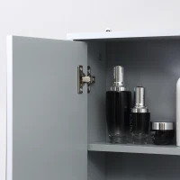 HOMCOM Wall Mounted Mirror Cabinet with Storage Shelf Bathroom Cupboard Double Door Grey(m-13)