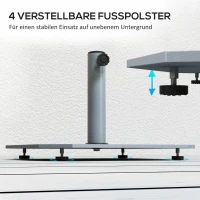 Outsunny Sonnenschirmständer aus Metall 18,5 kg Schirmständer mit Rollen, Quadratisch Schirmhalter für Sonnenschirm 32/38/48mm(m-6)