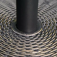 Outsunny Parasolvoet van Cement 14kg Rond met Rotanlook voor Parasol 35mm/38mm/48mm Diameter(m-9)