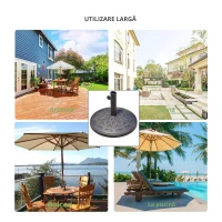 Outsunny Baza pentru umbrela 12kg din rasina Φ48.5x34cm pentru stalpi 38-48mm bronz(m-5)