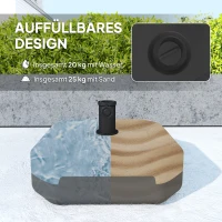 Outsunny Sonnenschirmständer bis 25 kg befüllbar Schirmständer, Quadratisch Schirmhalter Ständer für Sonnenschirm 38/48mm(m-4)