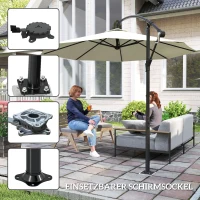 Outsunny Schirmständer, Sonnenschirmbasis, Bodenhalter für Sonnenschirme, feste Installation, Metall, Dunkelgrau(m-5)