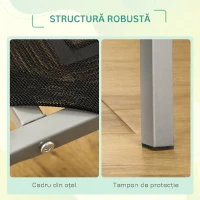 PawHut Pătuț pentru Câini Ridicat cu Șezut Respirabil, din Metal și Țesătură, 90x65x20 cm, Negru și Argintiu(m-4)