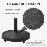 Outsunny Zonneschermstandaard zonneschermvoet parasolvoet kunsthars voor parasol Ø 38/ 48 mm(m-4)