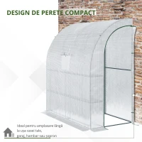Outsunny 7' x 3' x 7' Outdoor Walk-In Greenhouse, Plant Nursery with Roll-up Windows, PE Cover, and 3 Wire Shelves, White(m-7)