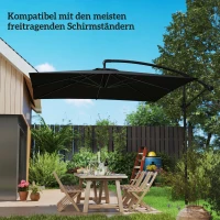 Outsunny Schirmständer, Sonnenschirmbasis, Bodenhalter für Sonnenschirme, feste Installation, Metall, Dunkelgrau(m-4)