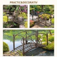 Podet de Gradina Outsunny Vintage din Metal, Pod Decorativ cu Elemente Florale, 99x68x53cm, Bronz(m-4)