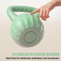 SPORTNOW Kettlebell Kugelhantel 6 kg Gewicht-Hantel mit Sand befüllt für Anfänger Zuhause Krafttraining 17 x 17 x 23 cm Grün(m-7)