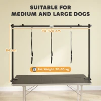 PawHut Dog Grooming Arm Adjustable H-Shape Dog Grooming Table Arm with Clamp and 3 Nooses Black(m-3)