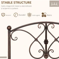 Podet de Gradina Outsunny Vintage din Metal, Pod Decorativ cu Elemente Florale, 99x68x53cm, Bronz(m-6)