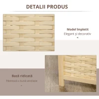 Homcom Separator Interior – Lemn & Bambus 170 cm, Maro Natural(m-4)