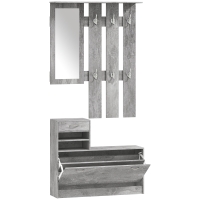 HOMCOM Mobile da ingresso 90cm x 24cm x 177cm Grigio cemento