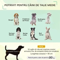 PawHut Pătuț pentru Câini Ridicat cu Șezut Respirabil, din Metal și Țesătură, 90x65x20 cm, Negru și Argintiu(m-3)